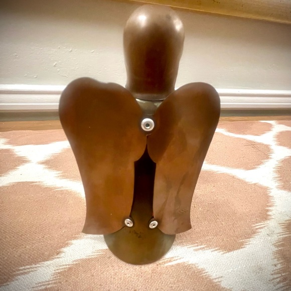 Vintage MCM Brass and Copper Christmas Angel candle holder - Picture 5 of 7